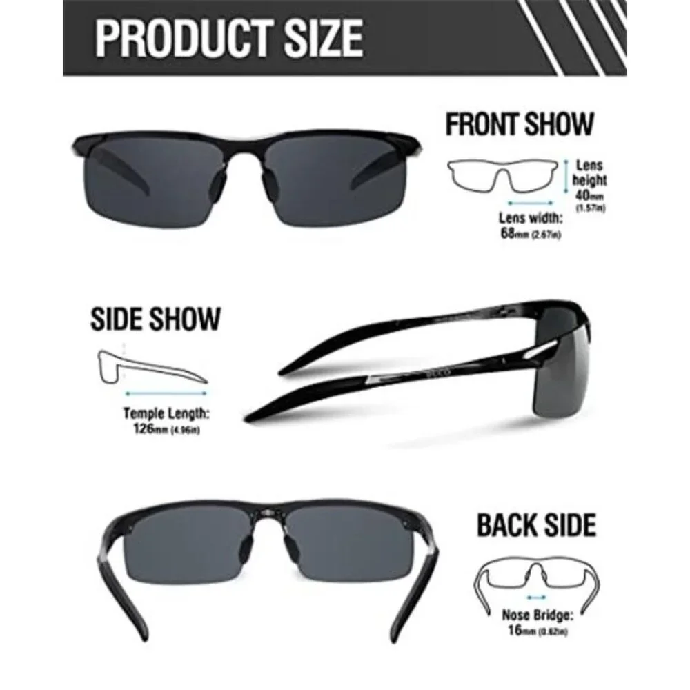 Mens Polarized Sports Sunglasses UV400 Driving Fishing Cycling 8177S
